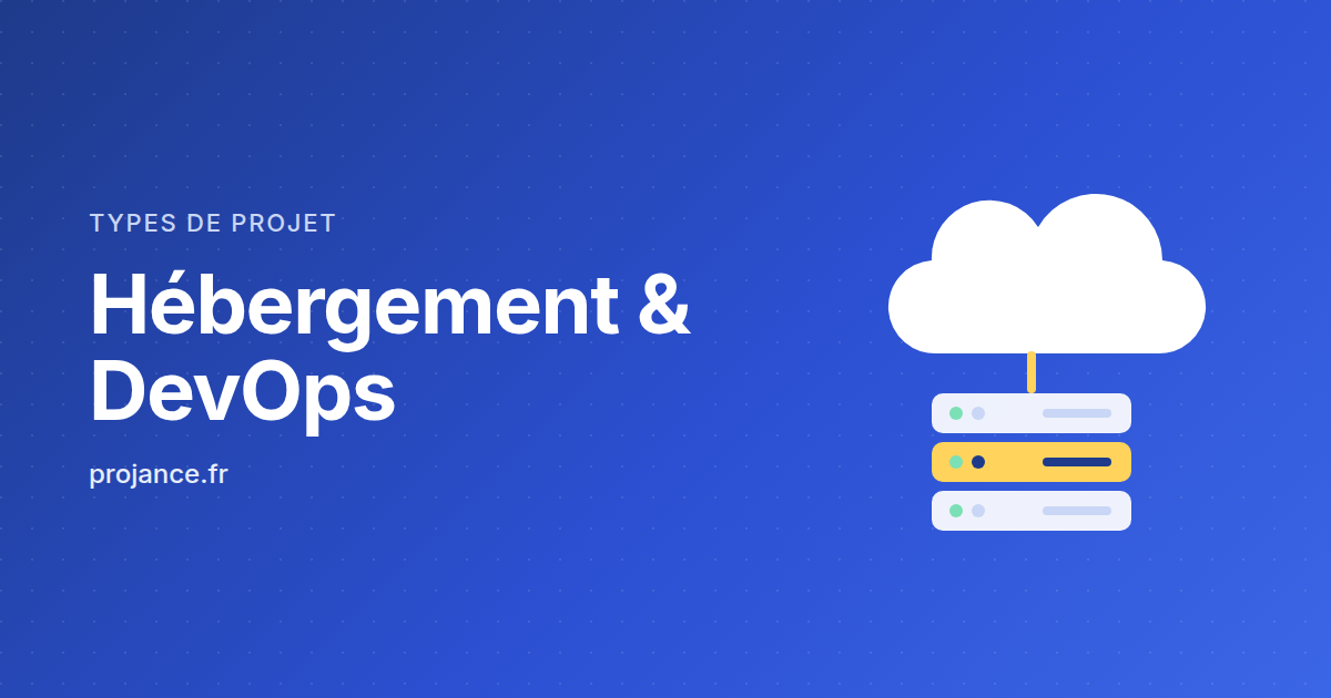 Illustration de serveurs et d’un nuage d’hébergement